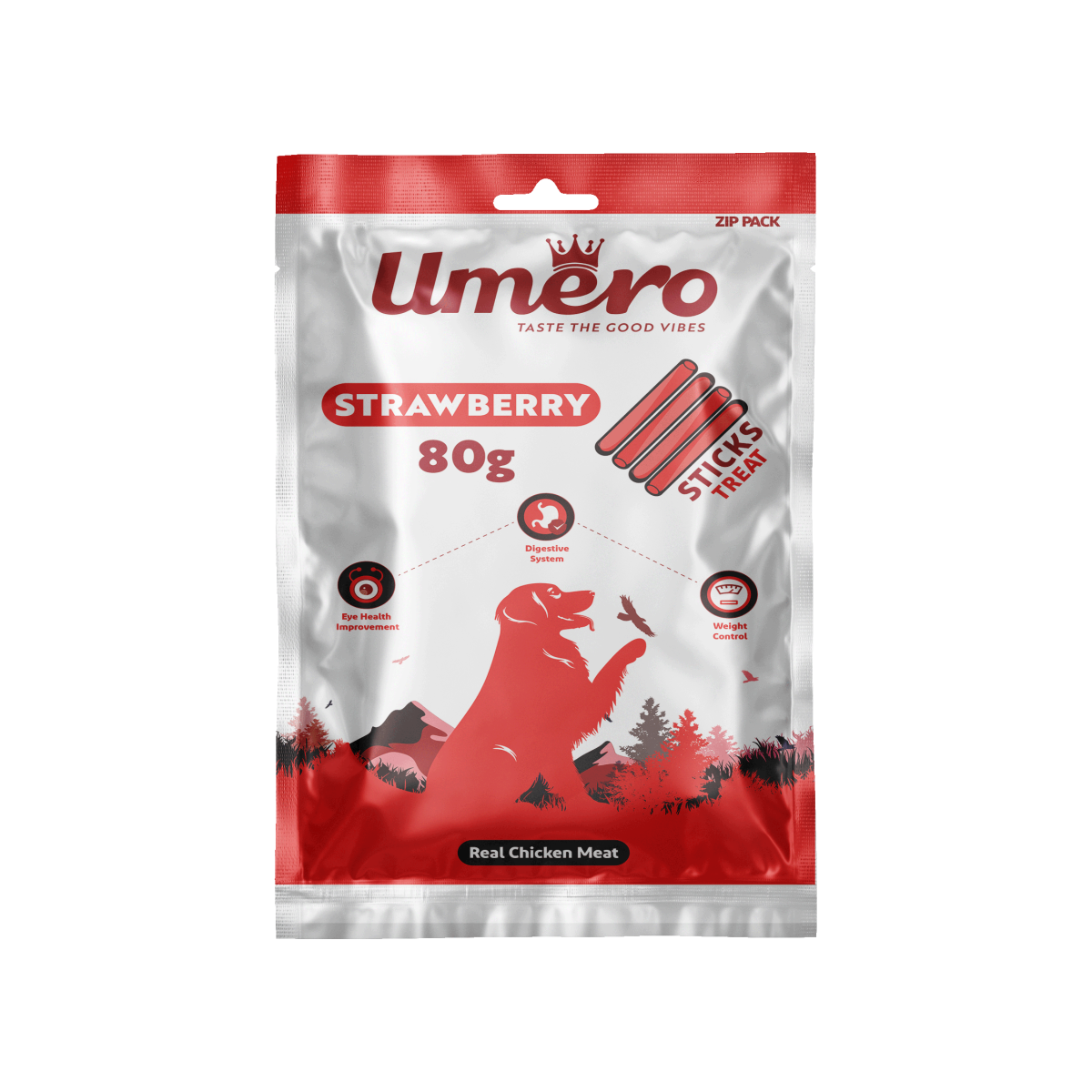 Strawberry copy تشویقی مدادی سگ با طعم گوشت مرغ و توت فرنگی 80 گرم - تصویر 1