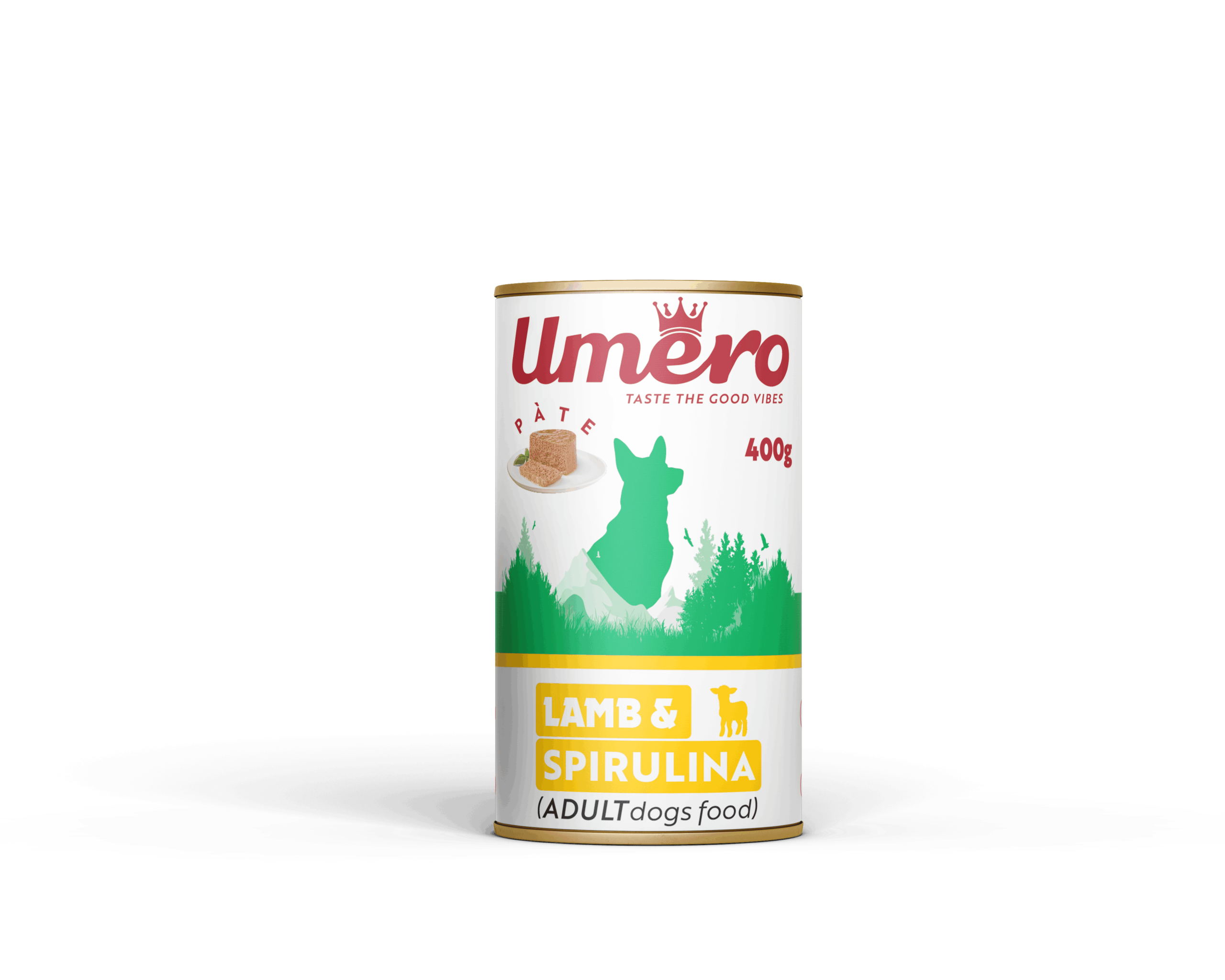 کنسرو پته سگ با طعم گوشت بره و اسپرولینا 400 گرمی امرو