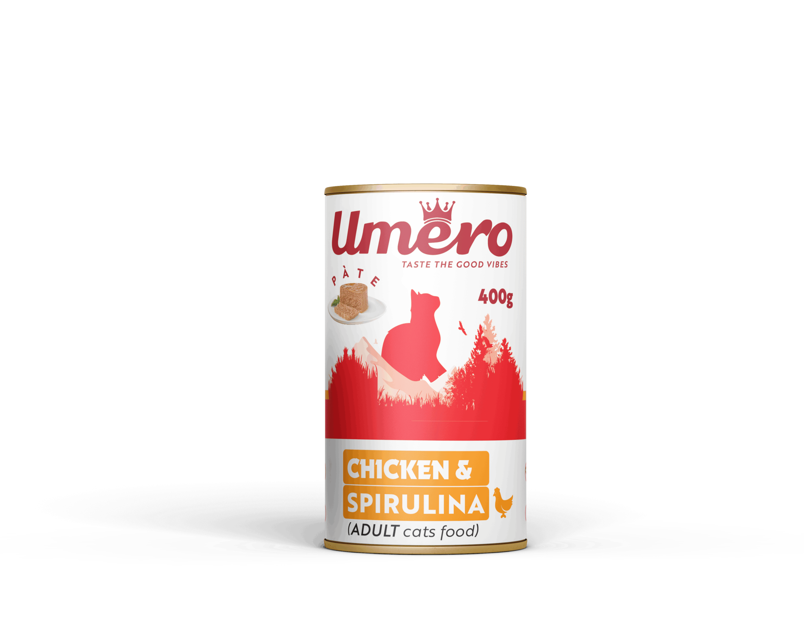 کنسرو گربه با طعم گوشت مرغ و میوه جات و اسپرولینا 400